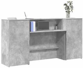 vidaXL Balcão de recepção 200x50x103,5 cm madeira cinza cimento