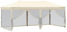 Tenda para festas dobrável com paredes laterais 3x6 m creme