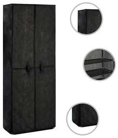 Sapateira Olival de 166 cm em Tecido - Preto - Design Moderno