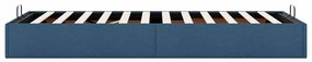 Estrutura de cama otomana sem colchão 90x200 cm tecido azul