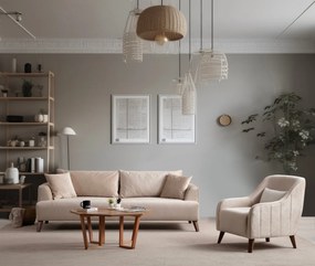 Sofá de 3 Lugares Buhara – Ecru – 100x78x220 cm