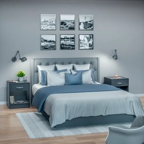 Conjunto de 2 Mesas de cabeceira Hamburgo 50x40x35cm antracite
