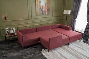 Sofá-Cama de Canto Belen – Vermelho Claret – 300x78x202 cm