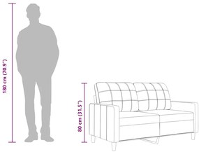 Sofá de 2 lugares 140 cm tecido amarelo-claro