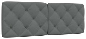 vidaXL Almofadão de cabeceira 140 cm tecido cinzento-escuro