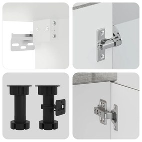 4 peças armário de cozinha conjunto Kalmar cinza sonoma