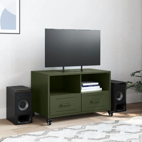 Móvel de TV 68x39x43,5 cm aço verde azeitona