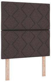 Cama Box Spring com Colchão Castanho Escuro 80x200 cm Tecido
