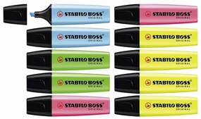 Conjunto de Marcadores Fluorescentes Stabilo Boss Original 10 Peças Multicolor