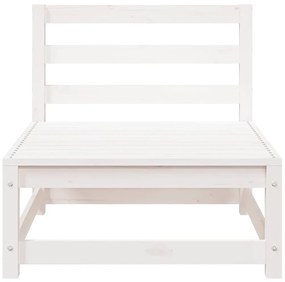 2 pcs conjunto lounge de jardim pinho maciço branco