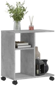 Mesa de apoio com rodas derivados de madeira cinzento cimento