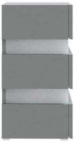 Mesa de cabeceira c/ luzes LED derivados de madeira cinza