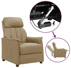vidaXL Poltrona elevatória couro artificial cappuccino