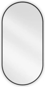 Mexen Loft espelho de casa de banho oval 90 x 45 cm, moldura preta - 9851-090-045-000-70