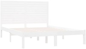 Estrutura de cama 120x200 cm madeira maciça branco