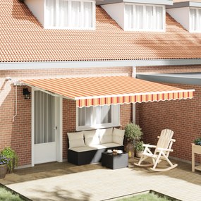 vidaXL Toldo Retrátil Automático com LED - Amarelo e Laranja 400x300 cm