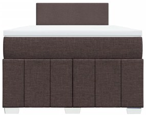 Cama boxspring com colchão 120x190 cm tecido castanho-escuro