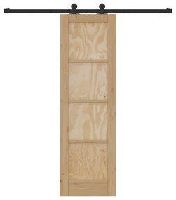 Porta Deslizante vidaXL com Conjunto de Ferragens 61x198,5 cm Madeira