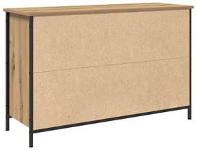 Armário de TV vidaXL Preto Carvalho 101x35x65 cm Madeira Ing. e Aço