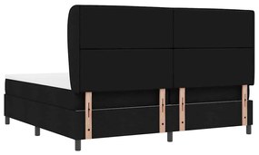 Cama Box com colchão preto de 200 x 200 cm, tecido.