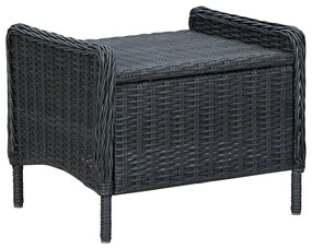 5 pcs conjunto de jantar para jardim cinzento-escuro