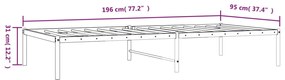 Estrutura de cama metal 90x190 cm preto