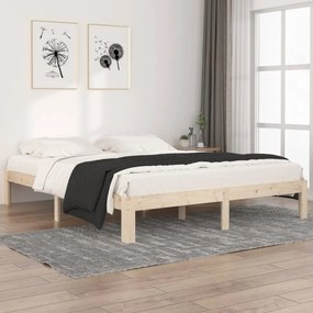 Estrutura de cama 160x200 cm pinho maciço