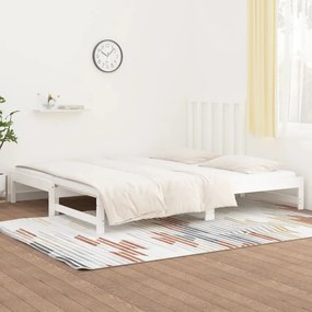 Estrutura sofá-cama de puxar 2x(90x190) cm pinho maciço branco