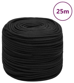 Corda de barco 8 mm 25 m polipropileno preto completo