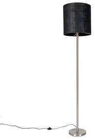 Candeeiro de pé moderno em aço com cúpula preta 40 cm - Simplo Moderno