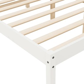 Estrutura de cama 140x190 cm pinho maciço branco