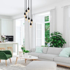 Candeeiro Chandelier Alaaddin – Preto – 44 x 44 cm