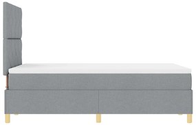 Cama Box Spring com Colchão Cinza Claro 120x200 cm Tecido