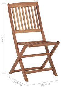 Cadeiras de jardim dobráveis 6 pcs madeira de acácia maciça