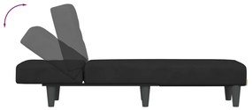 Chaise longue veludo preto