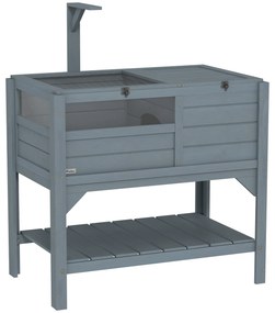 PawHut Casa recinto para tartarugas em pé com prateleira de arrumação em madeira de pinho - dim. 103A x 84C x 51L cm | Aosom Portugal
