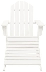 Cadeira de jardim com repousa-pés em madeira branca