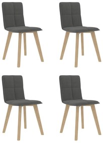 vidaXL Cadeiras de jantar 4 pcs tecido cinzento-escuro