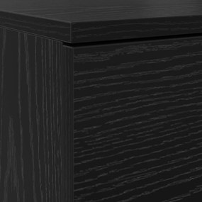 Cabine de Sapatos Carvalho Preto 100.5x28x100 cm Madeira Engenheirada