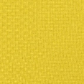 4 pcs conjunto de sofás com almofadões tecido amarelo-claro