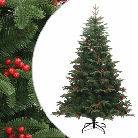 Árvore de Natal artificial articulada c/ pinhas e bagas 210 cm