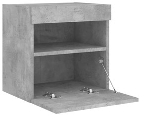 Móvel de parede p/ TV c/ luzes LED 40x30x40 cm cinza cimento