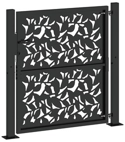 Portão de jardim 105x106 cm design em folha de aço preto