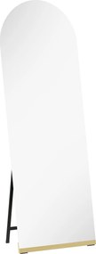 HOMCOM Espelho de Pé 160x50 cm Espelho de Corpo Inteiro sem Moldura Base de Madeira Prata e Preto | Aosom Portugal