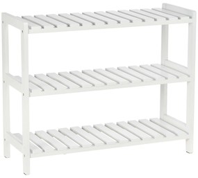 HOMCOM Sapateira Organizador Madeira 3 Níveis Até 9 Pares Sapatos Entrada Corredor Dormitório Estilo Moderno 70x26x575 cm Branco