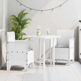 vidaXL Cadeiras de Jardim com Almofadas 2 pcs Brancas Rattan Poliéster