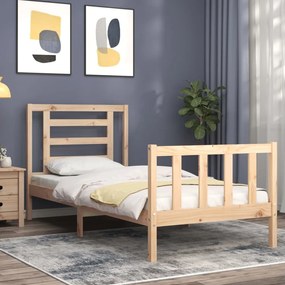 Cama sem colchão 90x200 cm madeira de pinho maciça