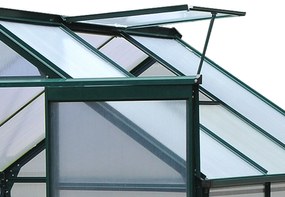 Estufa de Jardim 2x2,m de Policarbonato e Alumínio Estufa com Clarabóia Proteção UV 30 e Base 3,65 m² para Vasos Cultivos de Plantas e Flores Transpar
