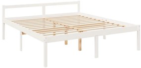 Cama para idosos super king size 180x200 cm pinho maciço branco