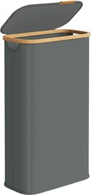 Cesto da roupa suja 42 x 22,5 x 70,5 cm com tampa, 70 litros, em tecido Oxford cinzento ardósia